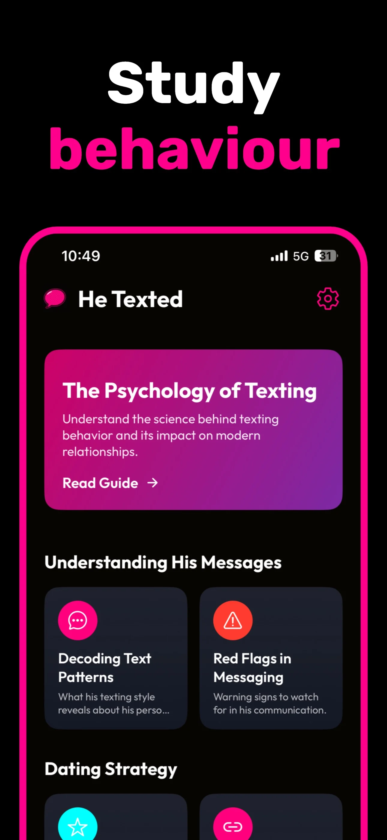 Study behaviour: guides on texting psychology, red flags and dating strategy